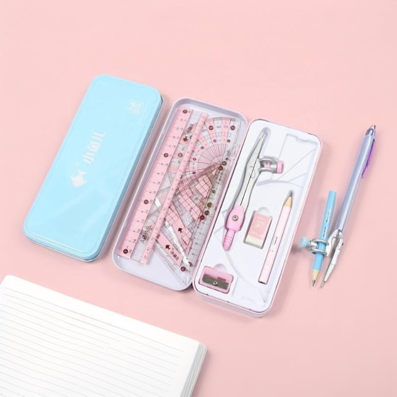 Math Geometry Set With Compass - Conjunto de 8 peças de material