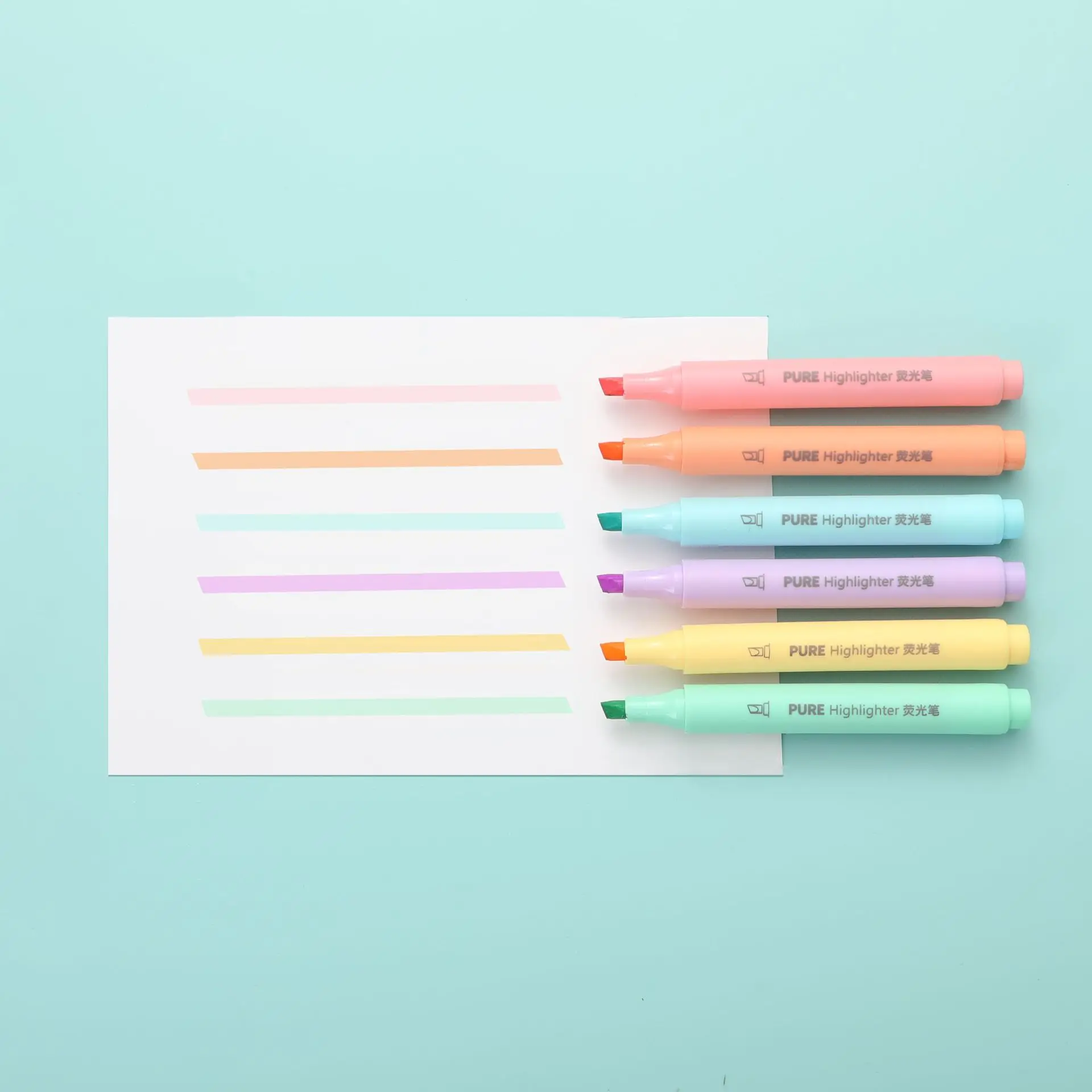 6 Pçs/set Cor Pastel Macaron M - Pastel Highlighter Set Double Ended avaliação e preço